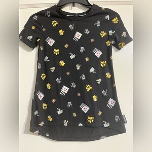 Minecraft Graphic Gamer Black Kids Tee by Jinx Size 10/12 L EUC